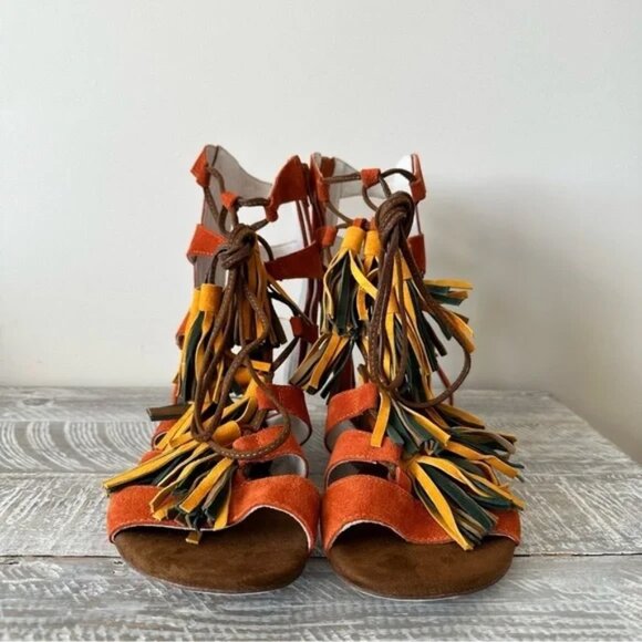 Jeffrey Campbell Hang of Four Suede Tassel Summer Sandal-(Size:9) - Picture 2 of 9